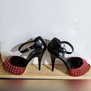 Black and Red Heel Shoes